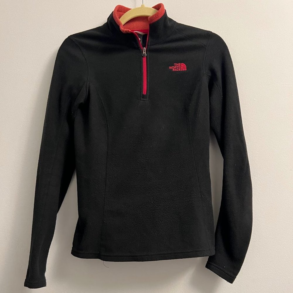 The North Face Quarter Zip Fleece - Pink and Black - Size XS